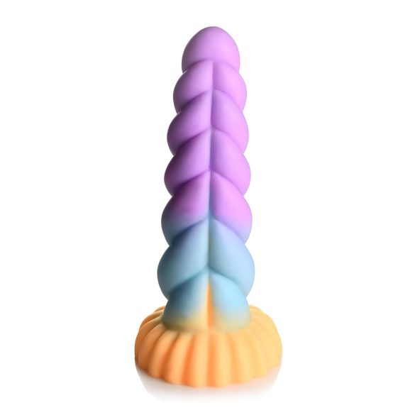Mystique enhjørning dildo - 21cm (lilla-gul)