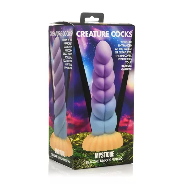 Creature Cocks Mystique - dildo - unicorn design - 21cm lilla/gul