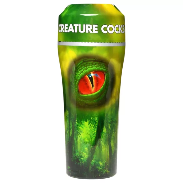 Creature Cocks Raptor - reptil kunstskede i hylster (sort-grøn)