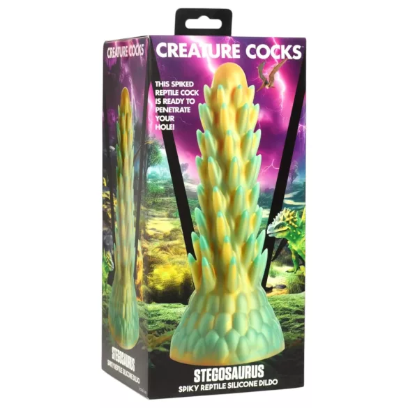 Creature Cocks Stegosaurus - dildo - realistisk dinosaur - silikone grøn 20cm