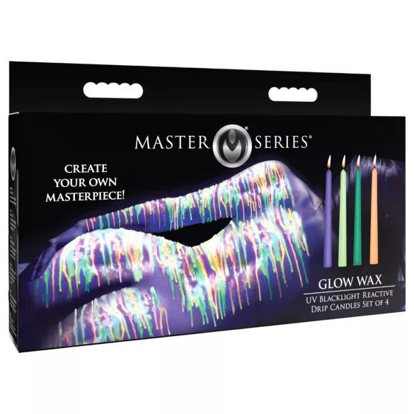 XR Brands - UV-reaktive BDSM-kropslys - farvede (4 stk.)