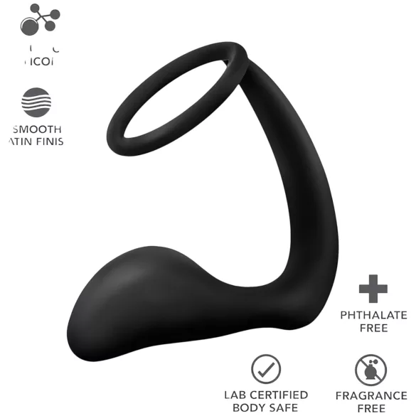 Anal Adventures Platinum - analdildo med penisring - sort