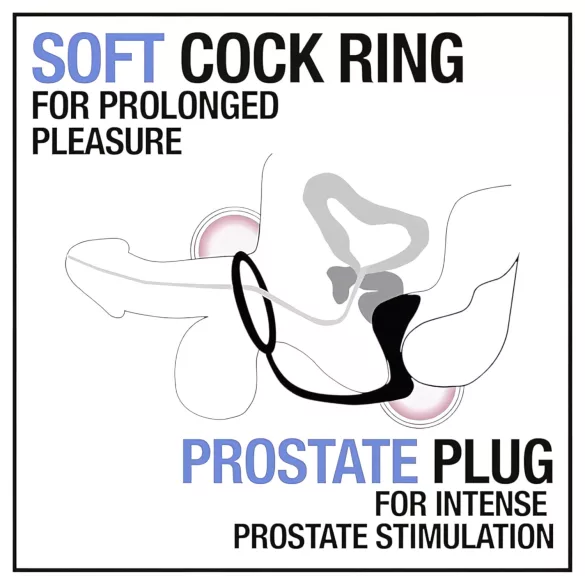 Anal Adventures Platinum - analdildo med penisring - sort
