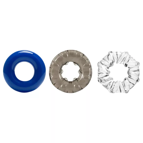 Stay Hard - penisringsæt - 3 stk - farvet