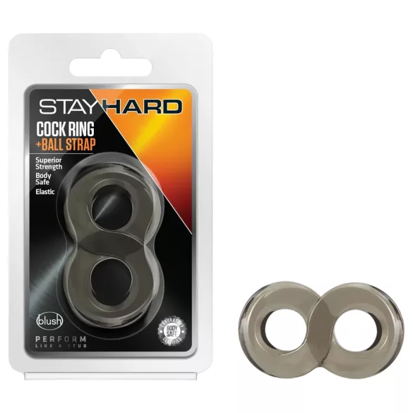 Stay Hard - penisring med kuglering - silikone grå