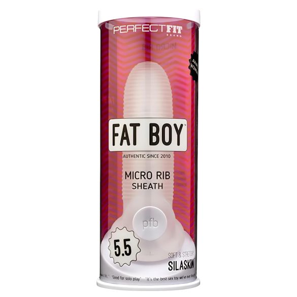 Fat Boy Ribbed penissleeve 15cm - hvid
