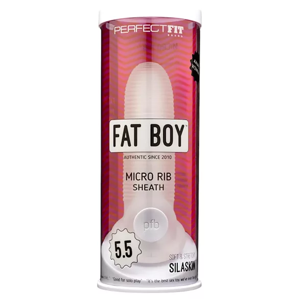 Perfect Fit - Fat Boy Micro Ribbed - penishylster (15 cm, hvid)