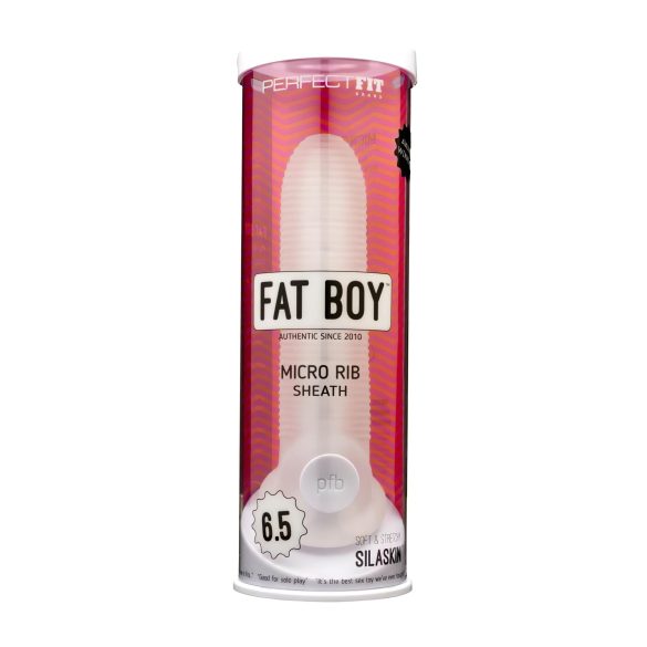 Fat Boy Micro Ribbet - Penisovertræk (17 cm) - Hvid