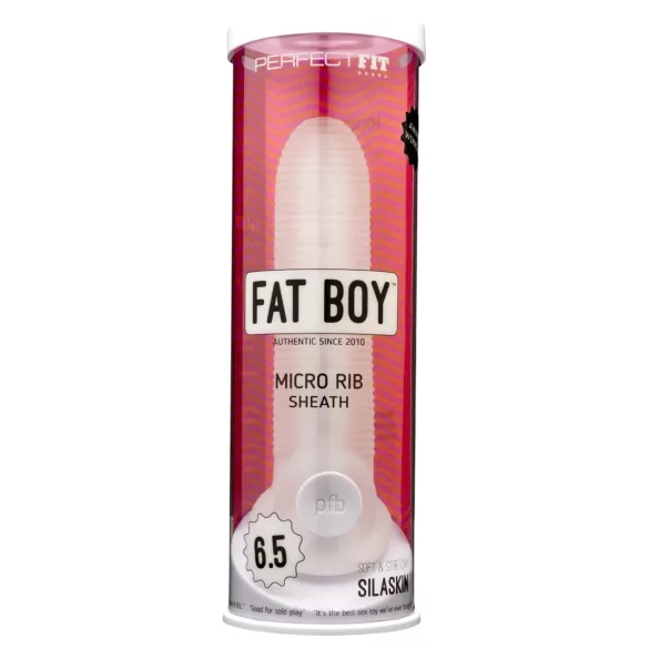 Perfect Fit - Fat Boy Micro Ribbed - penishylster (17 cm, hvid)