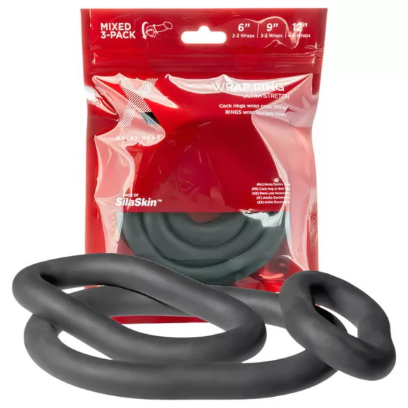Perfect Fit Ultra Wrap - penisringsæt - ekstra tykkelse - sort (3 stk)