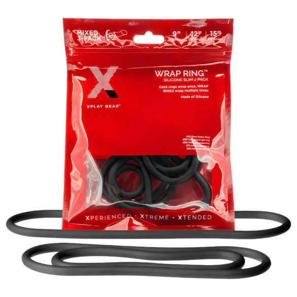 Perfect Fit Slim Wrap - tynd penisring sæt - sort (3 stk)
