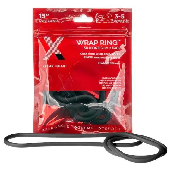 Perfect Fit Slim Wrap 15 - tynd penisring - sort (38 cm)