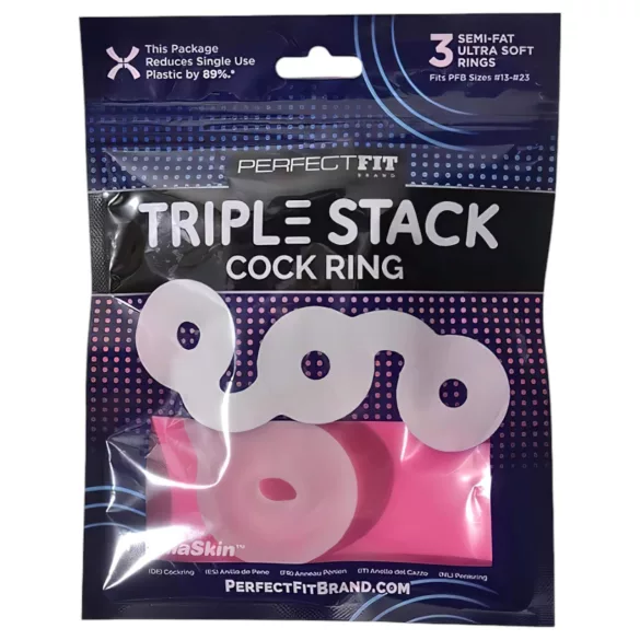 Perfect Fit Triple - penisring sæt - 3 stk - hvid
