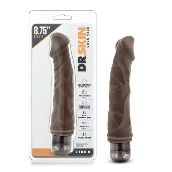 Dr. Skin Vibe No.6 - Livagtig vibrator (brun)