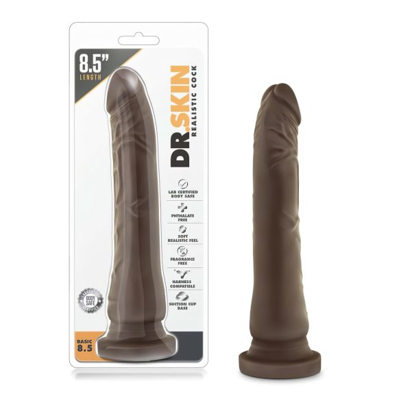 Dr. Skin 8,5 - realistisk sugedildo - brun (20,5cm)