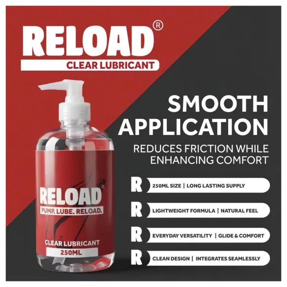 Reload - gennemsigtig vandbaseret glidecreme i pumpeflaske (250 ml)