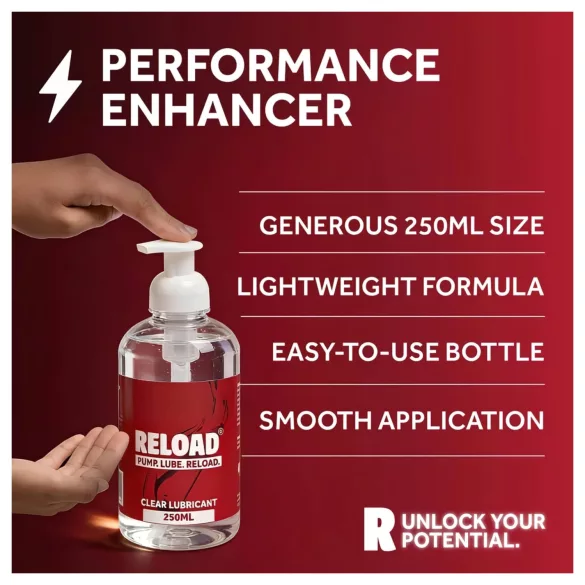 Reload - gennemsigtig vandbaseret glidecreme i pumpeflaske (250 ml)