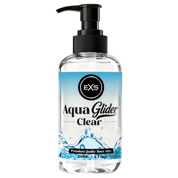 EXS AquaGlider Clear - gennemsigtigt vandbaseret glidecreme i pumpeflaske (250 ml)