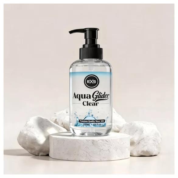EXS AquaGlider Clear - gennemsigtigt vandbaseret glidecreme i pumpeflaske (250 ml)