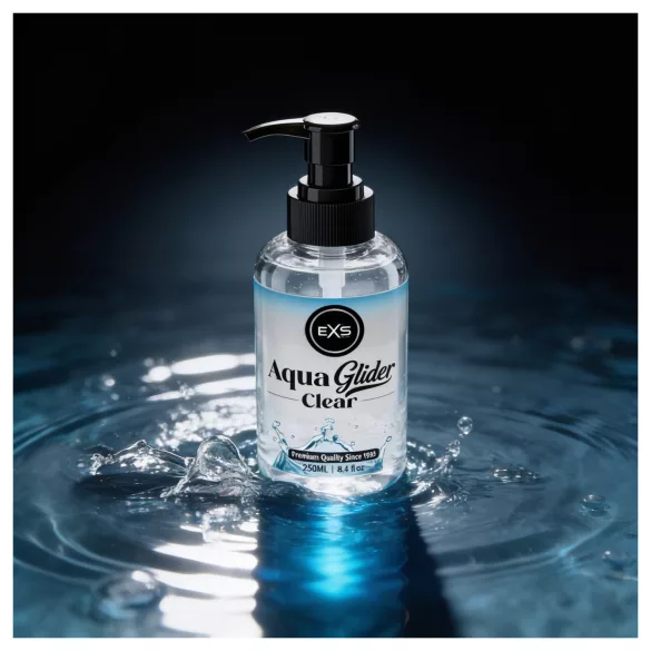 EXS AquaGlider Clear - gennemsigtigt vandbaseret glidecreme i pumpeflaske (250 ml)