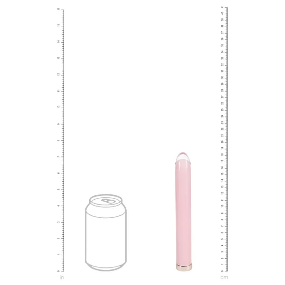 Loveline - lige glasvibrator (lyserød)