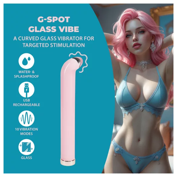 Loveline - G-punkts glasvibrator (pink)