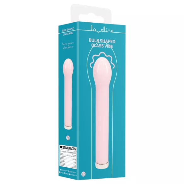 Loveline - glasvibrator med rund kuglehoved (lyserød)
