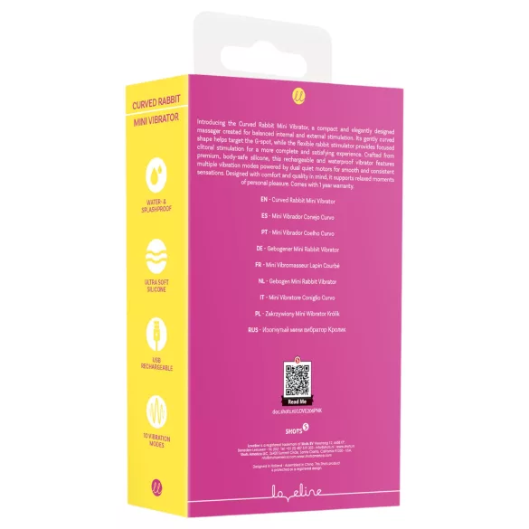Loveline - buet mini vibrator med kanin (lyserød)