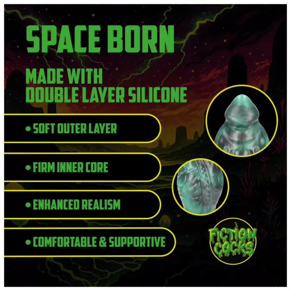 Ouch! Space Born - silikone analplug (grøn-sort)