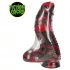 Ouch! Dark Lycan Spawn - silikone fantasidildo (rød-sort)
