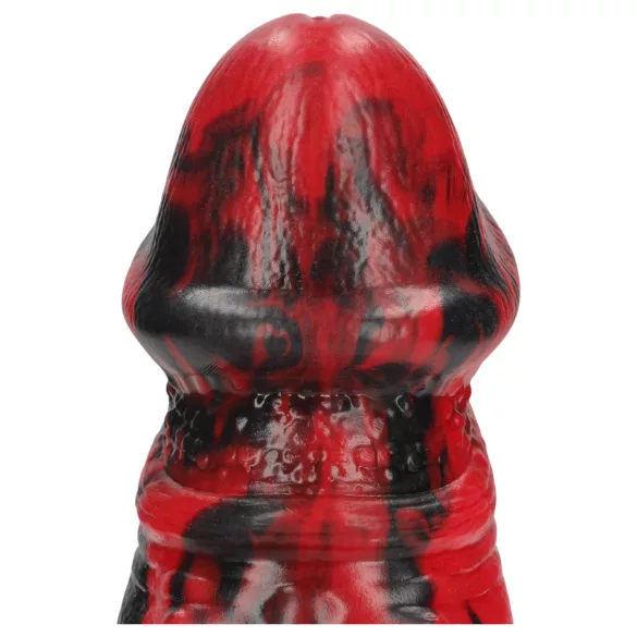 Ouch! Dark Lycan Spawn - silikone fantasidildo (rød-sort)