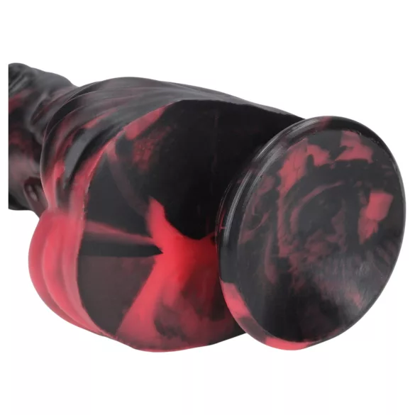 Ouch! Dark Lycan Spawn - silikone fantasidildo (rød-sort)
