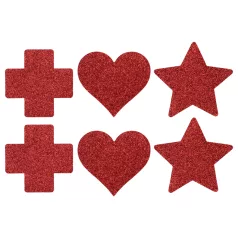 Le Désir - brystvorte klistermærke sæt - 3 par - rød