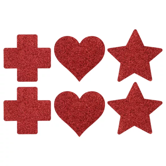 Le Désir - brystvorte klistermærke sæt - 3 par - rød