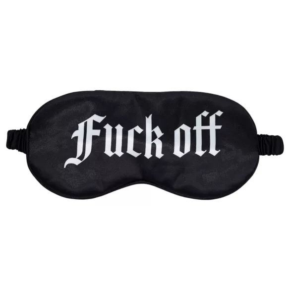 Ouch! - satinøjenmaske med teksten "Fuck Off" (sort)