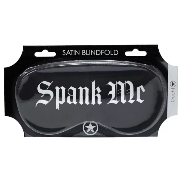 Ouch! - satin øjenmaske med teksten "Spank Me" (sort)
