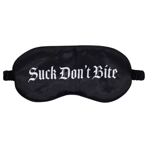 Ouch! - "Suck Don't Bite" satin øjenmaske (sort)