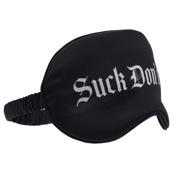 Ouch! - "Suck Don't Bite" satin øjenmaske (sort)