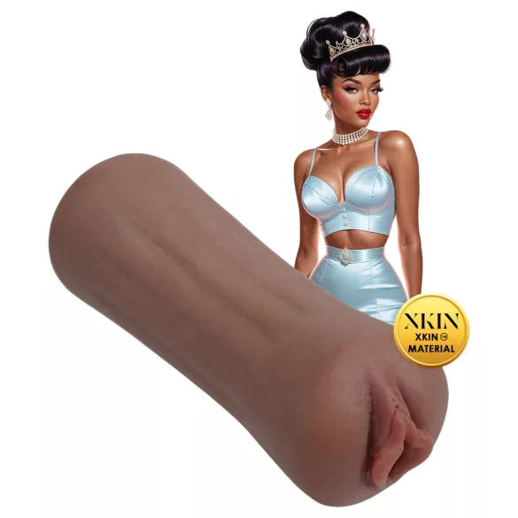 XKIN Beauty Queen Lulu - realistisk kunstig vagina-masturbator (mørk naturfarve)