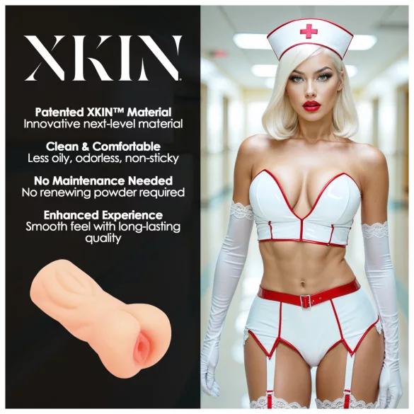 XKIN Tiffany Throatcheck - realistisk kunstig vagina-masturbator (naturfarvet)