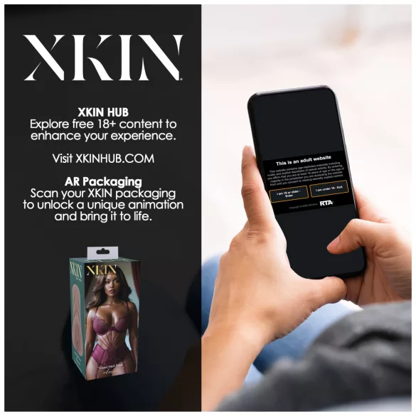 XKIN Next Door Amani - realistisk kunstig vagina-masturbator (mørk naturfarve)