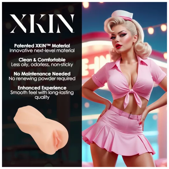 XKIN Cutie Darla - realistisk kunstig vagina-masturbator (naturfarvet)