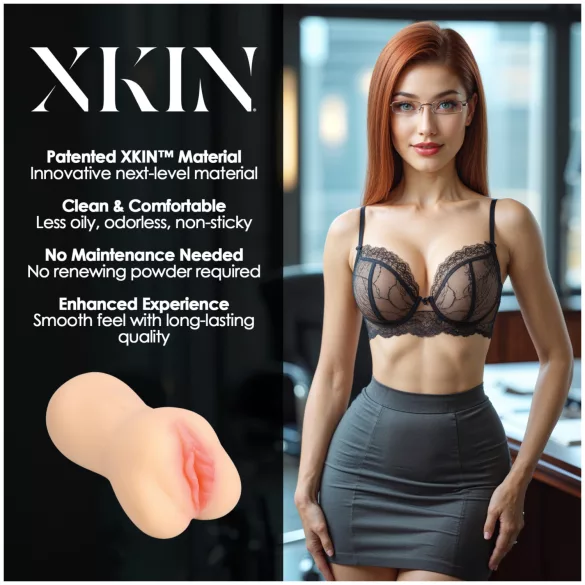 XKIN Amber Blowfiled - realistisk kunstig vagina-masturbator (naturfarvet)