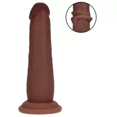   RealRock - realistisk dildo med dobbelt densitet (brun) - 15,5 cm