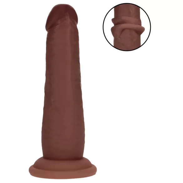 RealRock - realistisk dildo med dobbelt densitet (brun) - 15,5 cm