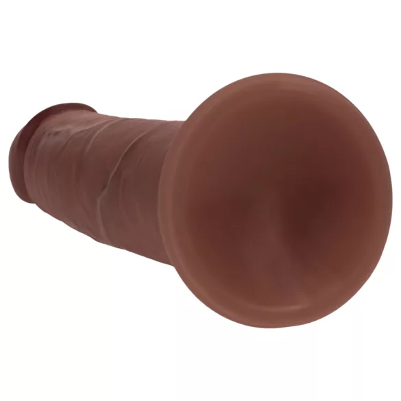 RealRock - realistisk dildo med dobbelt densitet (brun) - 15,5 cm