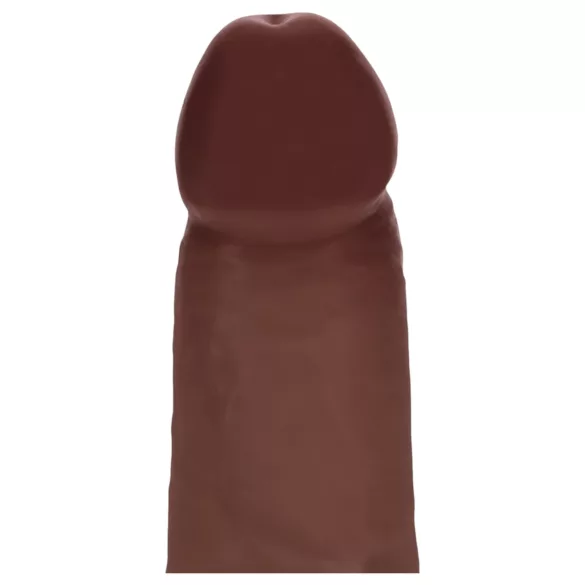 RealRock - realistisk dildo med dobbelt densitet (brun) - 15,5 cm