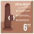 RealRock - realistisk dildo med dobbelt densitet (brun) - 15,5 cm