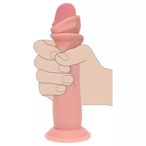 RealRock - realistisk dildo med dobbelt densitet (hudfarvet) - 15,5 cm