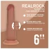 RealRock - dobbelt tæthed realistisk dildo (solbrun) - 15,5 cm